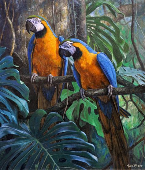 Parrots Macaw Painting By Gabriel Hermida Art Birds Pinterest