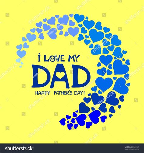 I Love My Dad Happy Fathers Day Card Illustration