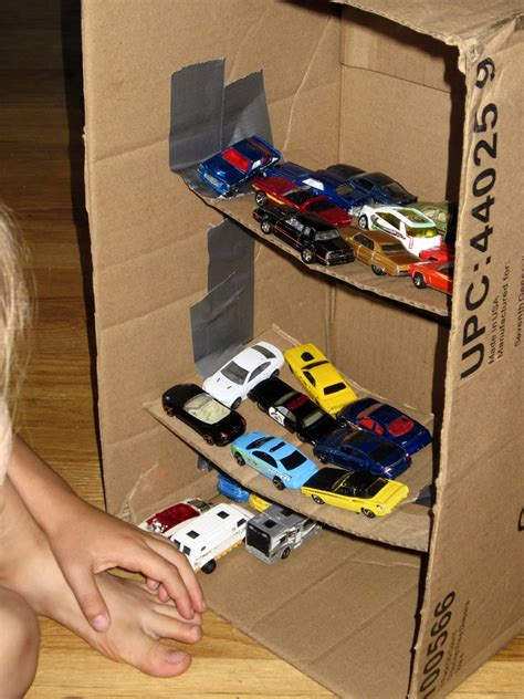 No more stepping on toy cars. Homemade Toy Car Parking Garage