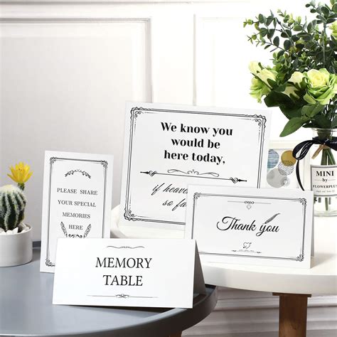 Buy 4 Pieces Funeral Memory Table Sign Card Thank You Please Share Your