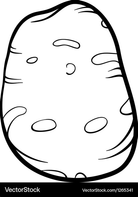 Potato Vegetable Cartoon For Coloring Book Vector Image