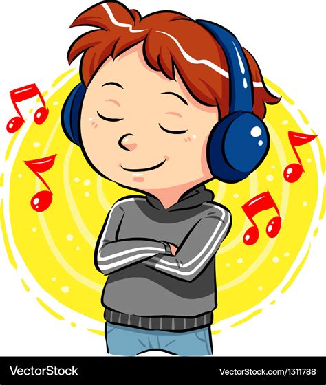 Listening To Music Royalty Free Vector Image Vectorstock