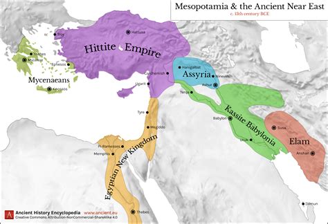 Map Of Mesopotamia And The Ancient Near East C 1300 Bce Illustration
