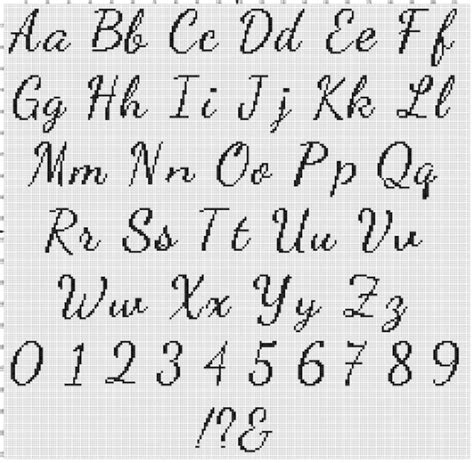 Handwriting Cross Stitch Alphabet Cross Stitch Pattern Font Etsy
