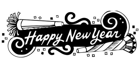 New Year Clipart Black And White