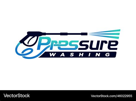 Pressure Washing Lettering Logo Washing Royalty Free Vector