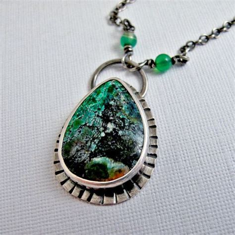 Sonora Sunrise Jasper Necklace Sterling Silver With Jade Etsy