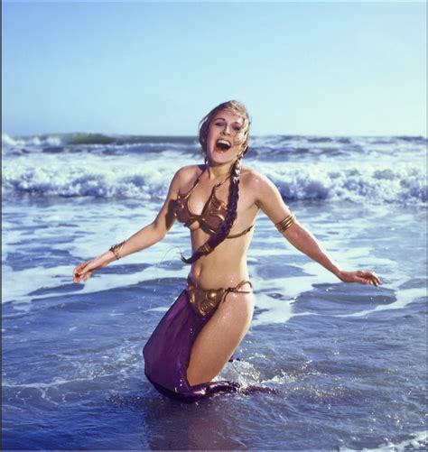 Carrie Fisher Posing Seductively In Leias Slave Bikini From Jedi In