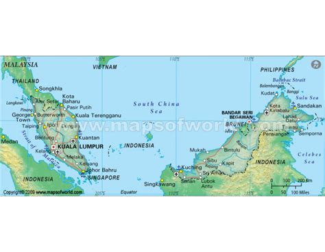 Buy Malaysia Political Map Dark Green