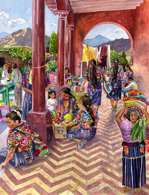 Guatemalan Marketplace Painting By Anne Ford Pixels