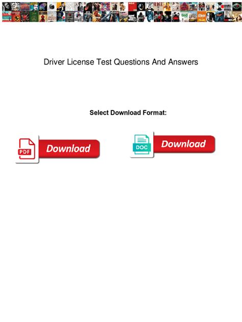 Fillable Online Driver License Test Questions And Answers Driver