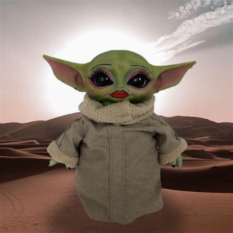 Baby Yodatte Doll Baby Yoda Doll George Lucas Star Wars Hand Etsy