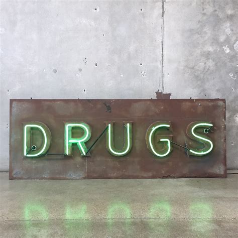 Neon Drugs Vintage Sign Urbanamericana