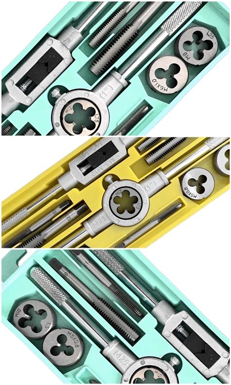 12pc Tap Die And Die Set Threading Tool Set Tapping Screwing Hand Tool