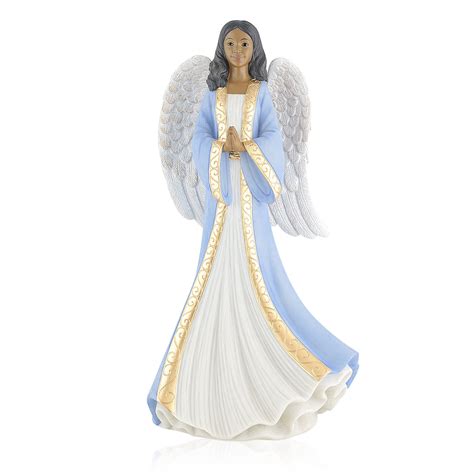 Humble Prayer Blue African American Angel Figurine Praise And Worship