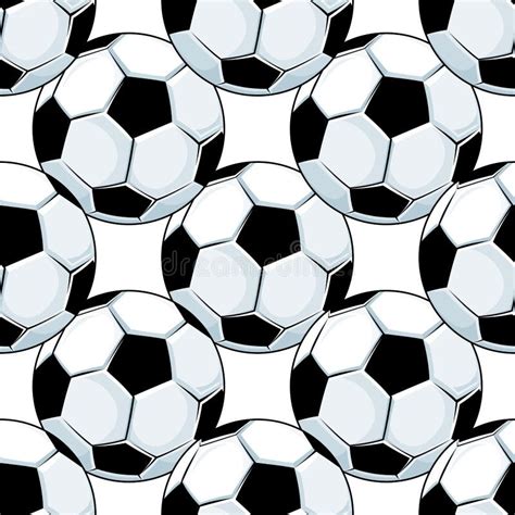 Football Or Soccer Balls Seamless Pattern Stock Vector Illustration