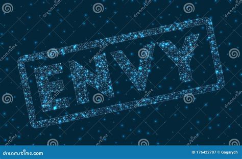 Envy Word In Digital Style Stock Vector Illustration Of Blue Bright