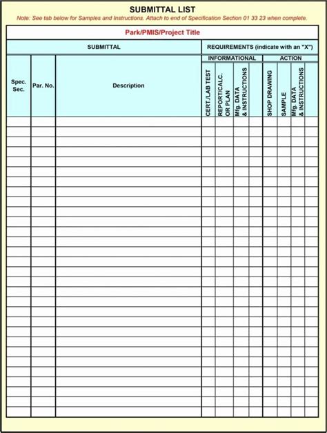 Submittal Schedule Template Excel Elegant Submittal Tracking