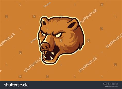 Grizzly Bear Logo Mascot Angry Face Stock Vector Royalty Free Shutterstock