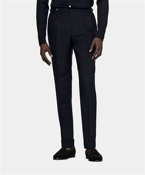 Dark Brown Pleated Duca Trousers In Pure Cotton Suitsupply Us