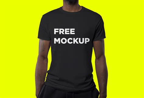 Highest quality mockups for photoshop. Man wearing black T-Shirt Mockup | Mockup World