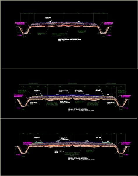 Typical Sections Of Highway Asphalt Dwg Section For Autocad • Designs Cad