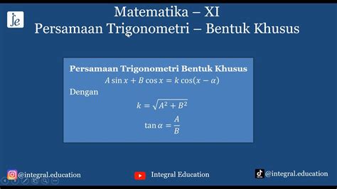 Persamaan Trigonometri Bentuk Khusus Asinxbcosx Youtube