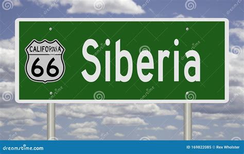 Road Sign For Siberia California On Route 66 Stock Illustration