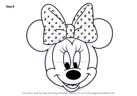 Step By Step How To Draw Minnie Mouse Face From Mickey Mouse Clubhouse