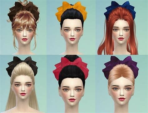 My Sims 4 Blog Big Hair Ribbon By Marigold Sims Hair Sims 4 Hair