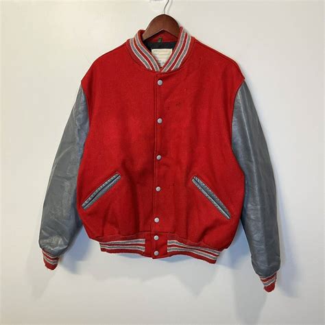 Vintage Vintage Delong Sportswear Varsity Lettermans Red Gray Grailed