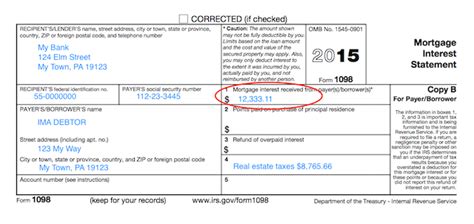 Understanding Your Forms Form 1098 Mortgage Interest Statement