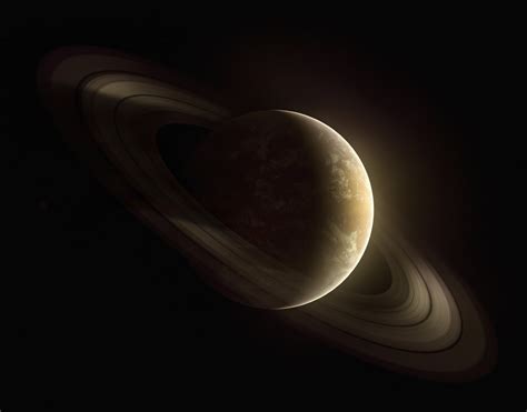Planet Saturn In Outer Space Poster Print 32 X 25