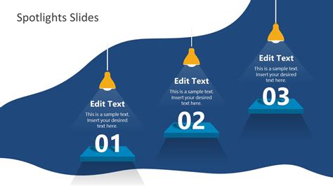 3 Step Spotlight Slides For Powerpoint Slidemodel