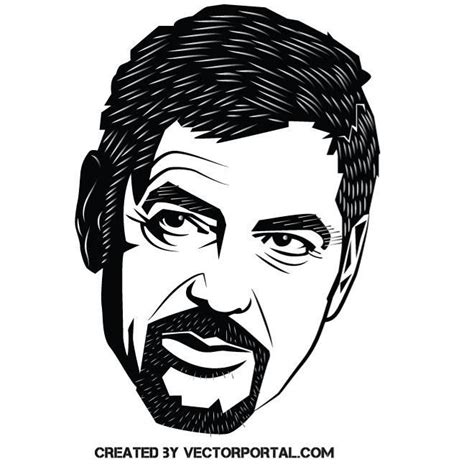 There are tons of ways to make spray paint art using stencils. Actor George Clooney vector illustration | Vector ...