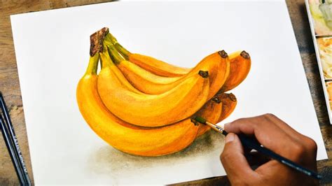 Painting A Realistic Banana In Watercolor Youtube