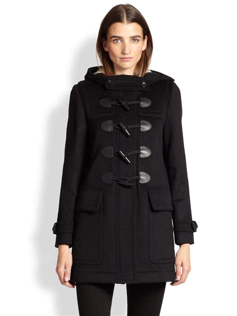 Lyst Burberry Finsdale Wool Toggle Coat In Black