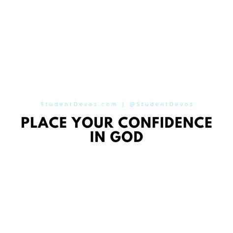 Place Your Confidence In God Student Devos Youth And Teen Devotions