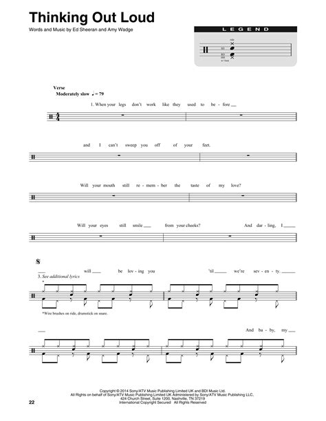 Thinking Out Loud Sheet Music | Ed Sheeran | Drums Transcription