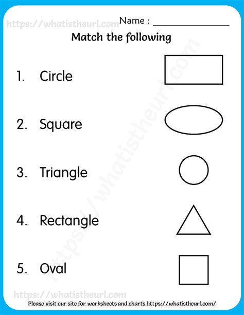 Match The Shapes With Their Names Worksheets For Kids Your Home Teacher