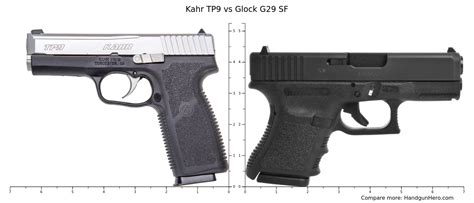 Kahr Tp Vs Glock G Sf Size Comparison Handgun Hero