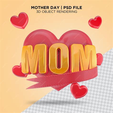 Premium Psd Text Mothers Day For Composition 3d Rendering Psd