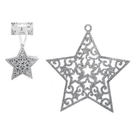 Glitter Star Hanging Christmas Decoration 6 Pack Fabfinds
