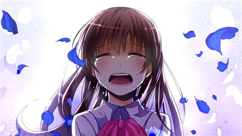 Sad Anime Girl Crying With Brown Hair And Blue Eyes Posted By Ryan Walker