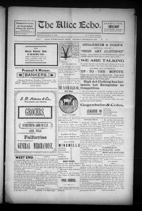 The Alice Echo. (Alice, Tex.), Vol. 11, No. 45, Ed. 1 Thursday