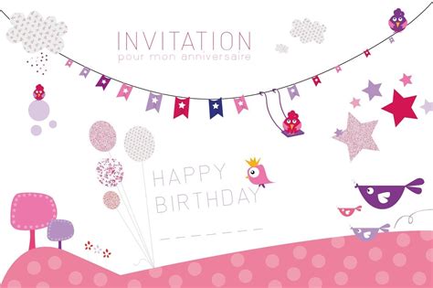Avec ces modèles de cartes d'anniversaires à fabriquer ou à imprimer, mômes vous fait le plein d'idées. Carte invitation anniversaire imprimer fille - Jlfavero