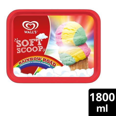 Walls Soft Scoop Rainbow Strawberry And Vanilla Ice Cream Ocado