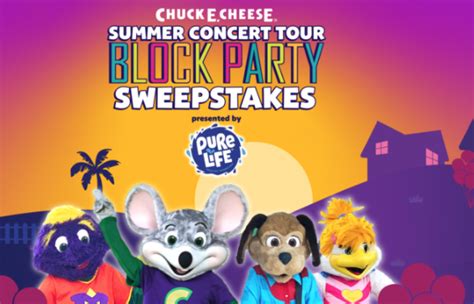 Chuck E Cheese Summer Concert Tour Block Party Sweepstakes