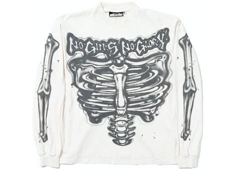 Hellstar Airbrushed Bones Longsleeve White Mens Fw23 Us