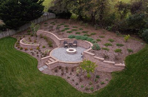 Retaining Wall Fire Pit Patio Steps Howard County Landscaping